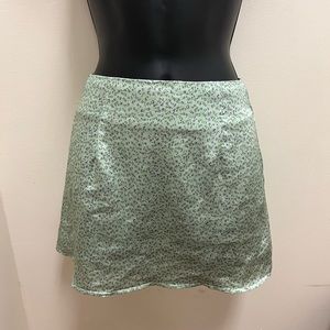 Princess Polly Floral Green Mini Skirt Size 0